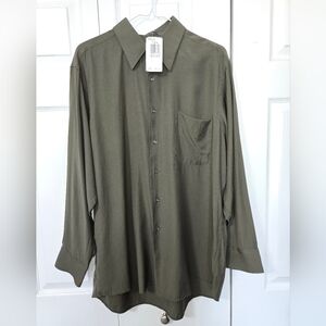 Arrow Hunter Green Ultra Silk Men's Button-up Shirt, Large, 16-16.5 Neck, NWT